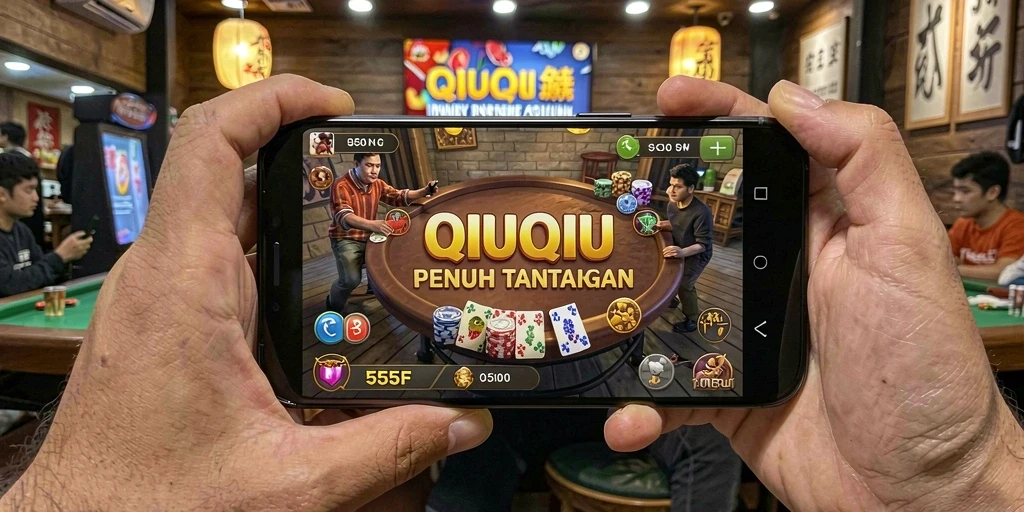 Tampilan gameplay QiuQiu yang seru dan interaktif di 555F.