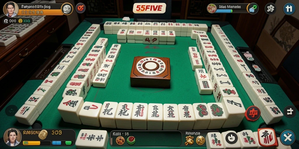 Tampilan permainan Mahjong yang seru dan menantang di 55FIVE.