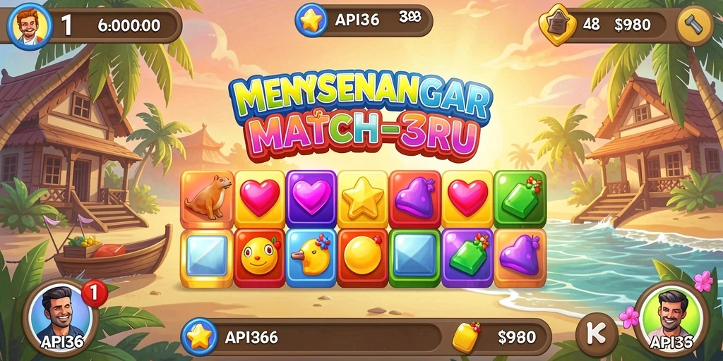 Tangkapan layar menampilkan gameplay seru dan penuh warna dari API36.