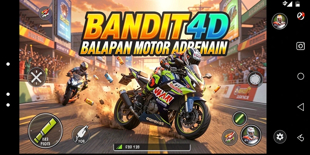 Gameplay mendebarkan dari BANDIT4D yang menampilkan balapan motor