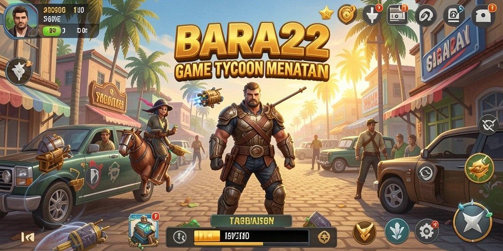 Tangkapan layar gameplay BARA22 menunjukkan interaksi pemain dalam mengelola bisnis.
