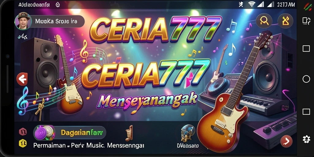 Tampilan gameplay CERIA777 dengan irama musik yang menarik.
