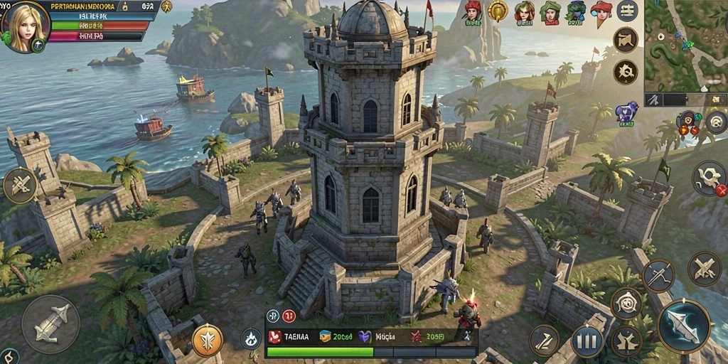 Tampilan gameplay DYO1 yang menegangkan dalam Tower Defense.