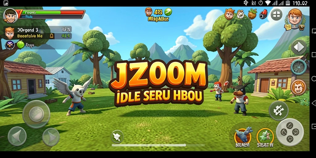 Tampilan gameplay J200M yang menarik dan penuh warna.