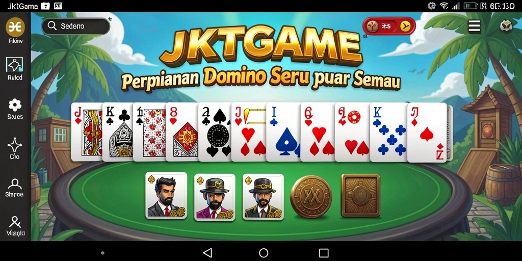 Tampilan gameplay menarik dari JKTGAME, permainan Domino interaktif.