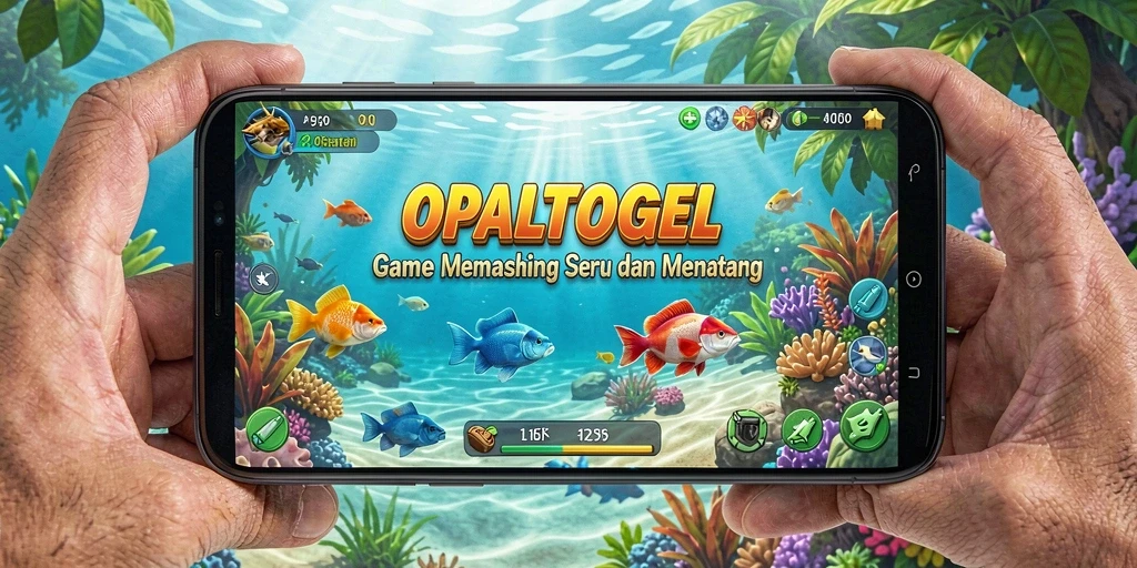 Screenshot menunjukkan aksi memancing epik dalam OPALTOGEL.