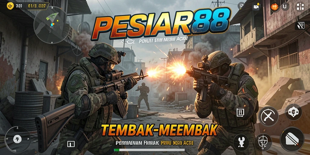 Tampilan menarik dari gameplay PESIAR88 dengan aksi tembak-menembak yang intens.