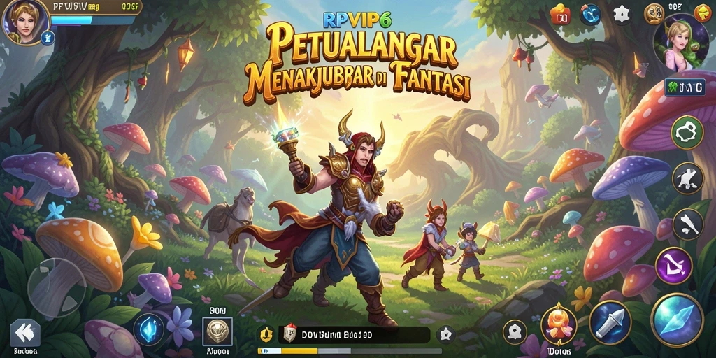 Tampilan gameplay RPVIP6 menunjukkan petualangan yang mendebarkan di dunia fantastis.