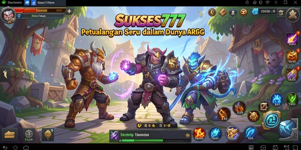 Screenshot menampilkan berbagai karakter dalam aksi ARPG.