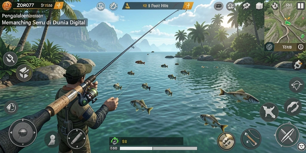 Tampilan gameplay ZORO77 yang seru dan penuh aksi memancing.